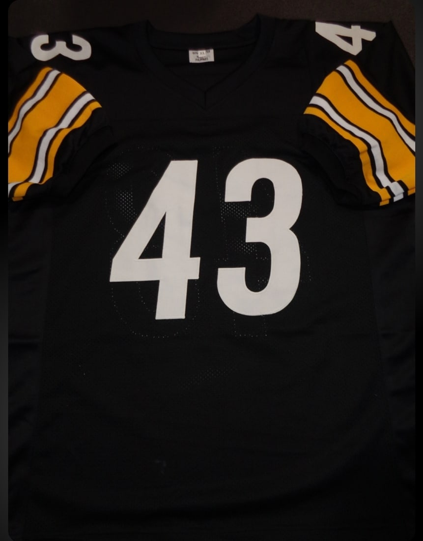 Troy Polamalu Pittsburgh Steelers Autographed Custom Football Jersey coa - 3