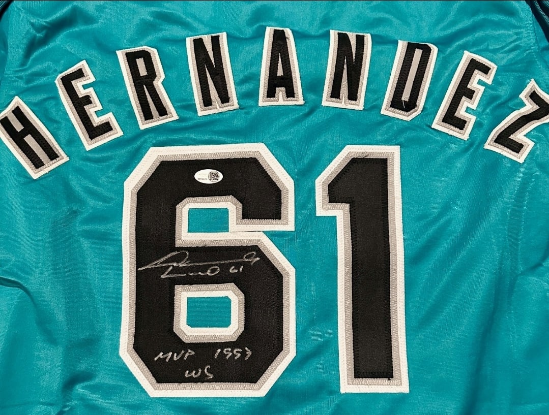 Livan Hernandez Florida Marlins Autographed & Inscribed Custom Baseball Jersey JSA Hologram - 2
