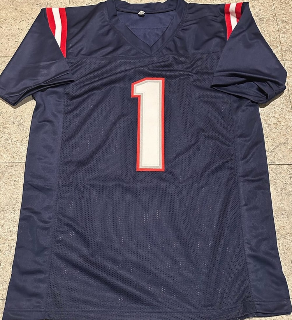 Ja'Lynn Polk New England Patriots Autographed Custom Football Jersey Beckett Hologram - 3