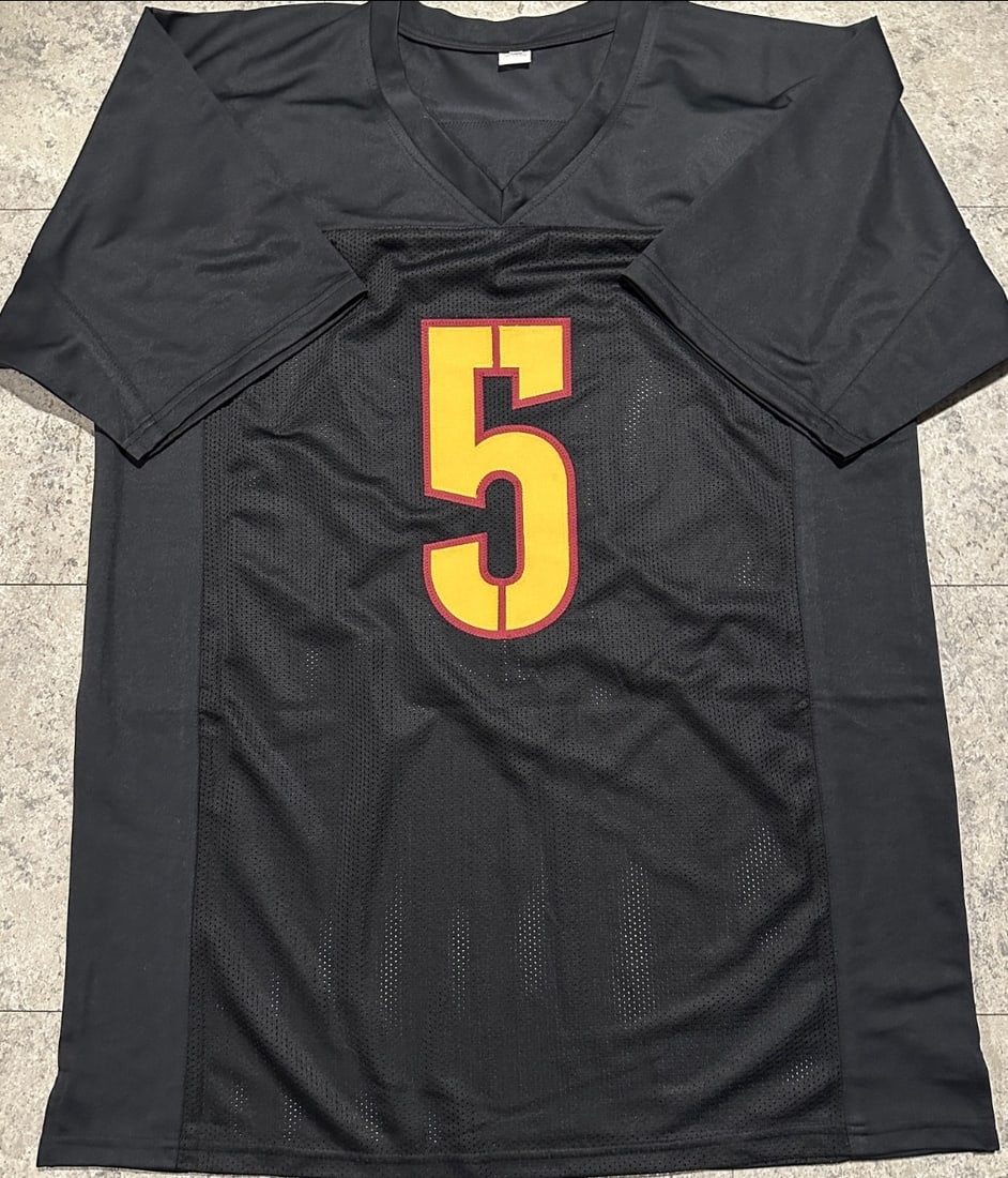 Jayden Daniels Washington Commanders Autographed Custom Football Jersey coa - 3