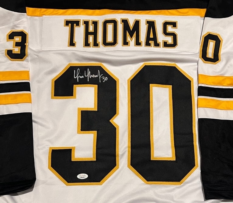 Tim Thomas Boston Bruins Autographed Custom Hockey Jersey JSA coa - 2