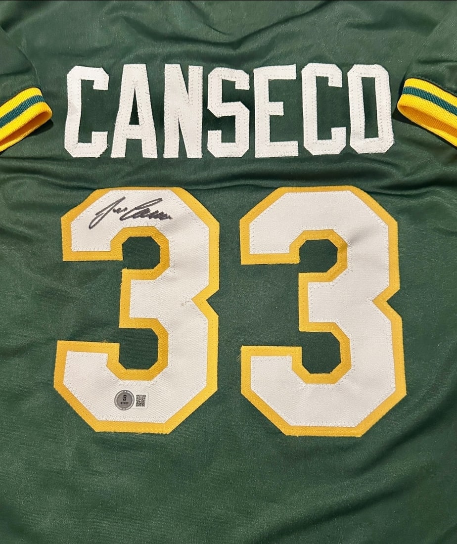 Jose Canseco Oakland A's Autographed Custom Baseball Jersey Beckett Hologram - 2