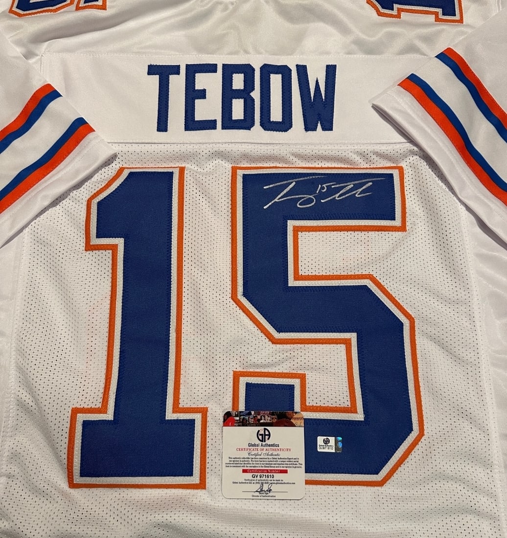 Tim Tebow Florida Gators Autographed Custom Football Jersey coa - 2