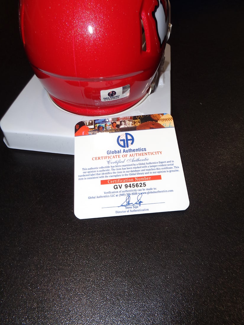 Travis Kelce Kansas City Chiefs Autographed Riddell Mini-Helmet coa - 2