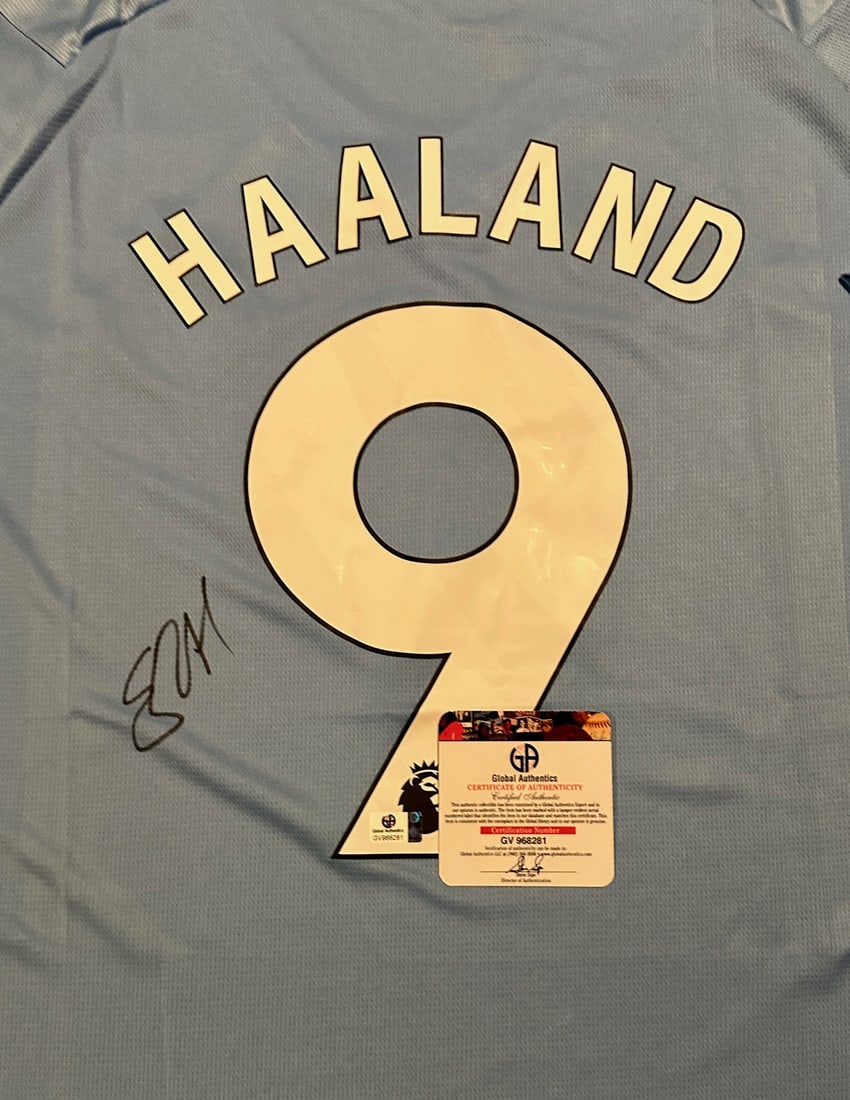 Erling Haaland Manchester City Autographed 2023-24 Puma Home Soccer Jersey coa - 2