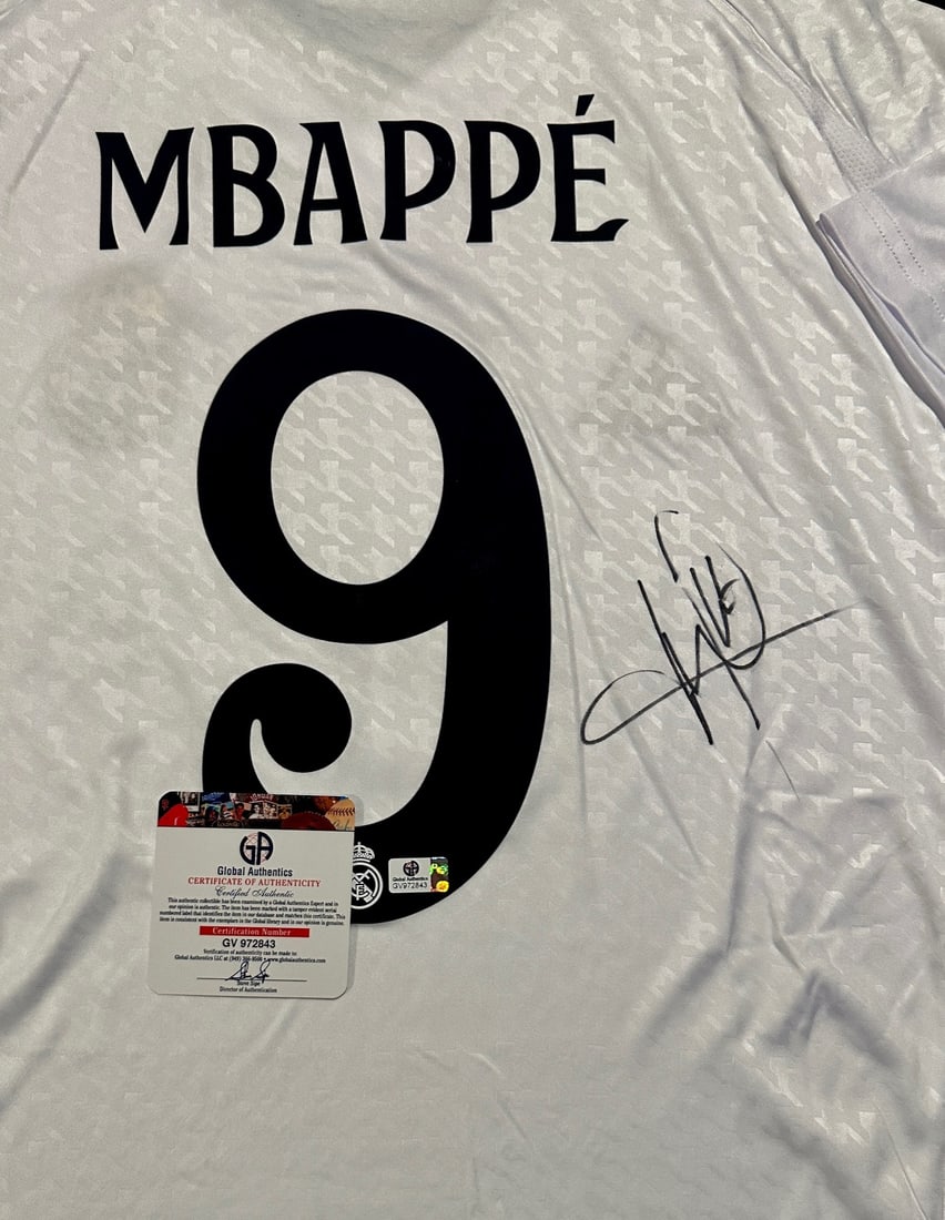 Kylian Mbappé Real Madrid Autographed 2024-25 Adidas Home Jersey coa - 2