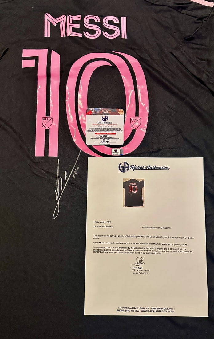 Lionel Messi Inter Miami FC Autographed 2023 Adidas Away Soccer Jersey LOA - 3