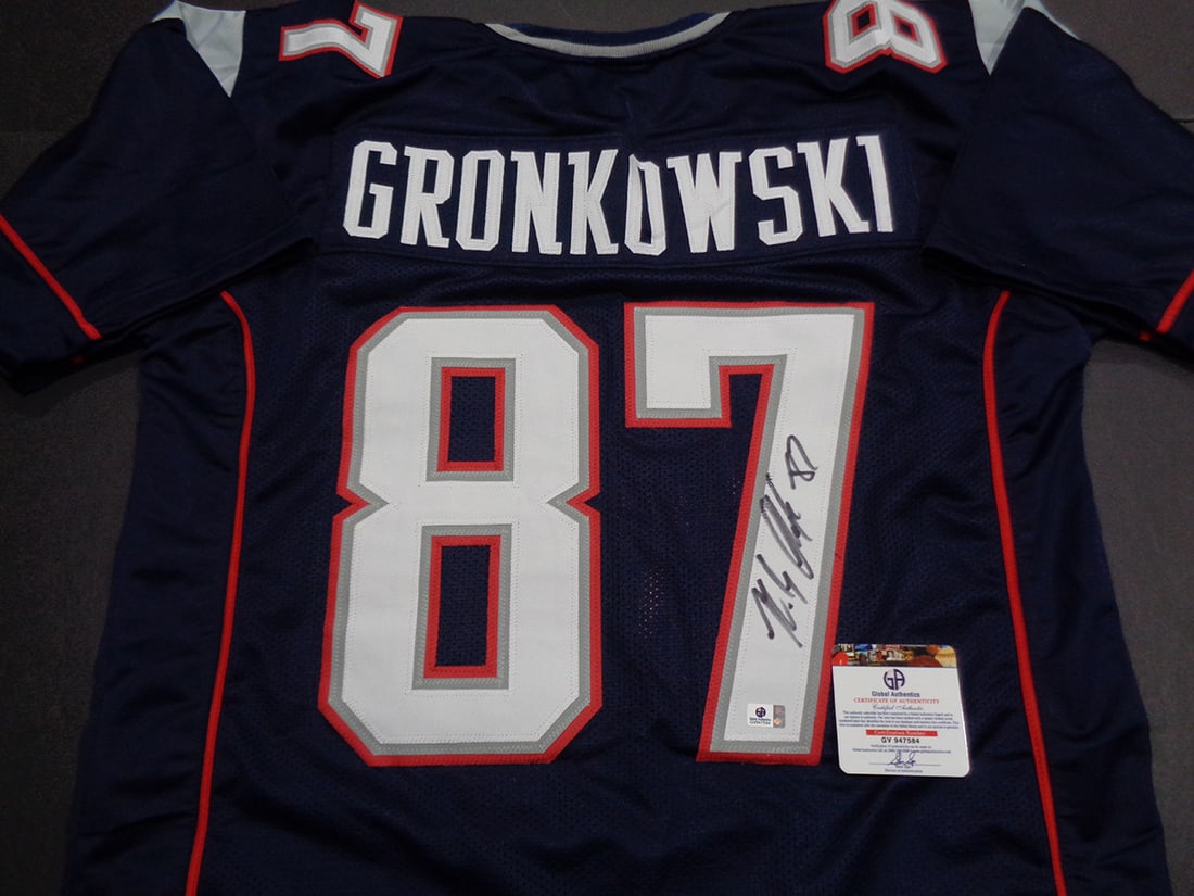 Rob Gronkowski New England Patriots Autographed Custom Football Jersey coa - 2