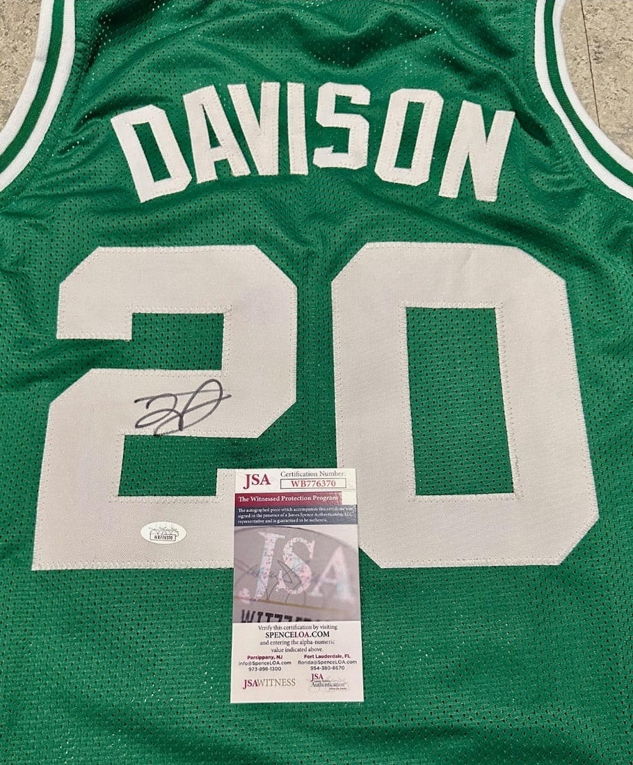 J.D. Davison Boston Celtics Autographed Custom Basketball Jersey JSA coa - 2