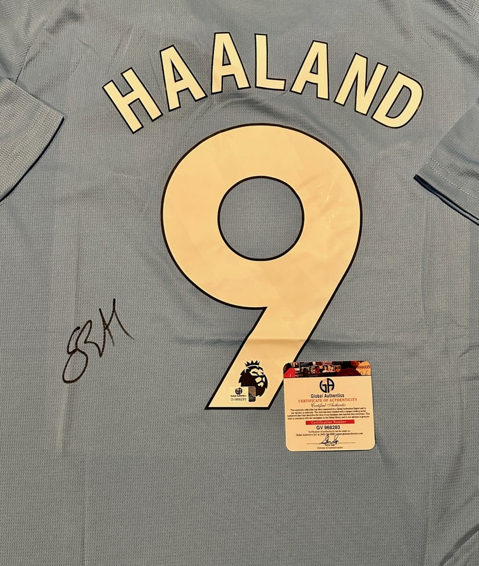 Erling Haaland Manchester City Autographed 2023-24 Puma Home Soccer Jersey coa - 2