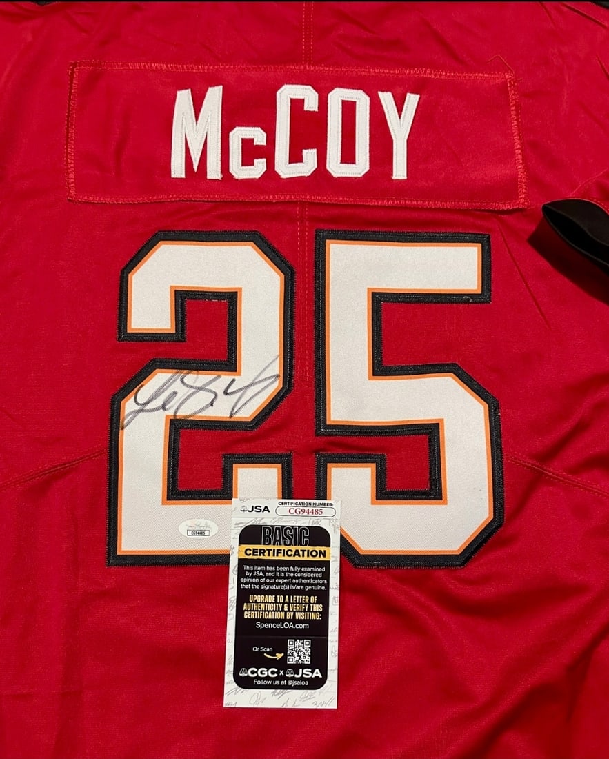 LeSean McCoy Tampa Bay Buccaneers Autographed Custom Football Jersey JSA coa - 2