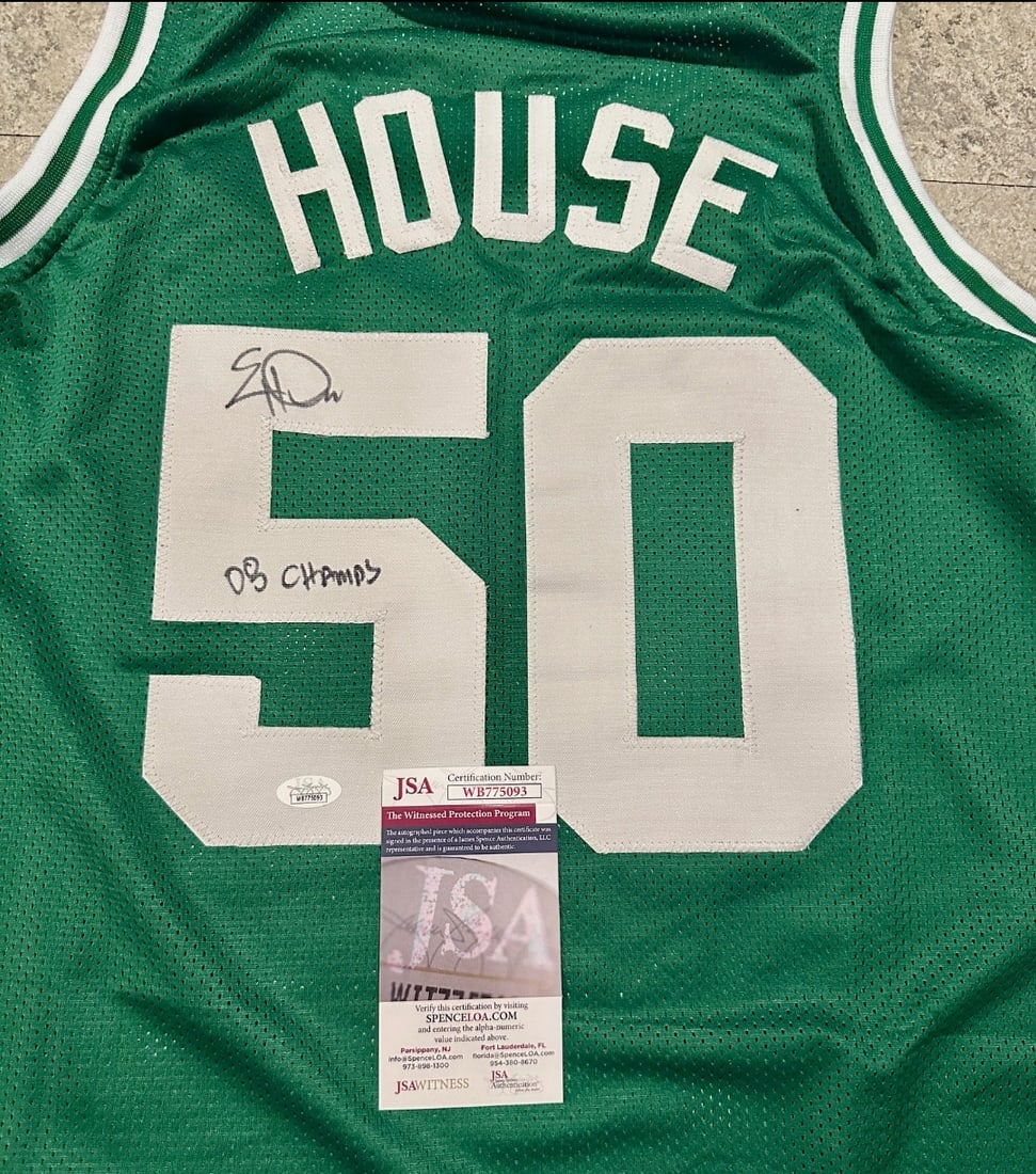 Eddie House Boston Celtics Autographed & Insc Custom Basketball Jersey JSA coa - 2