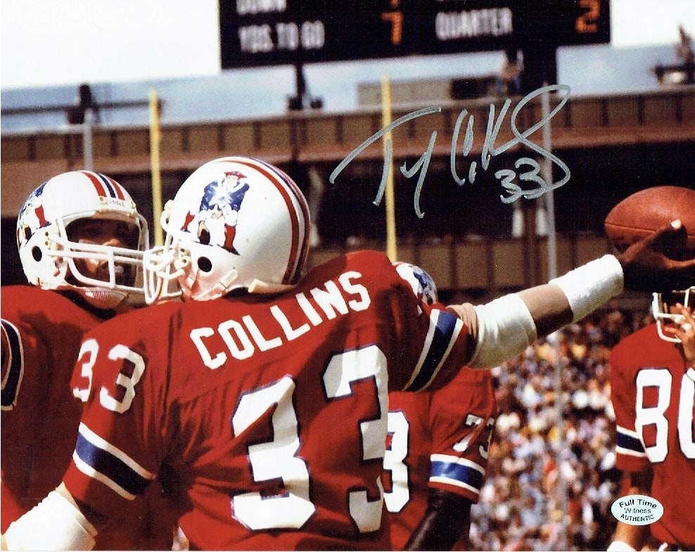 Tony Collins New England Patriots Autographed 8x10 Photo coa: Tony Collins New England Patriots Autographed 8x10 Photo Full Time Authentics coa 
