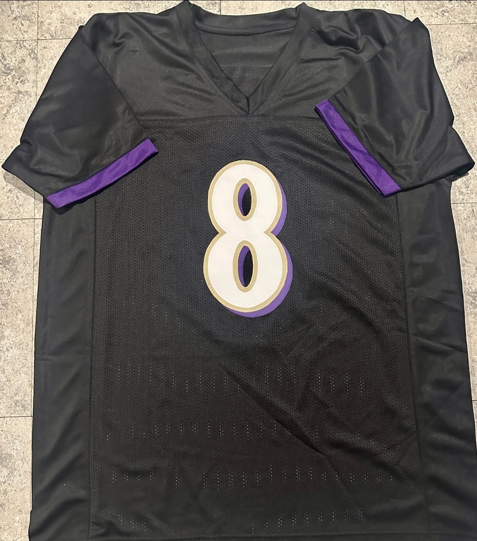 Lamar Jackson Baltimore Ravens Autographed Custom Football Jersey coa - 3