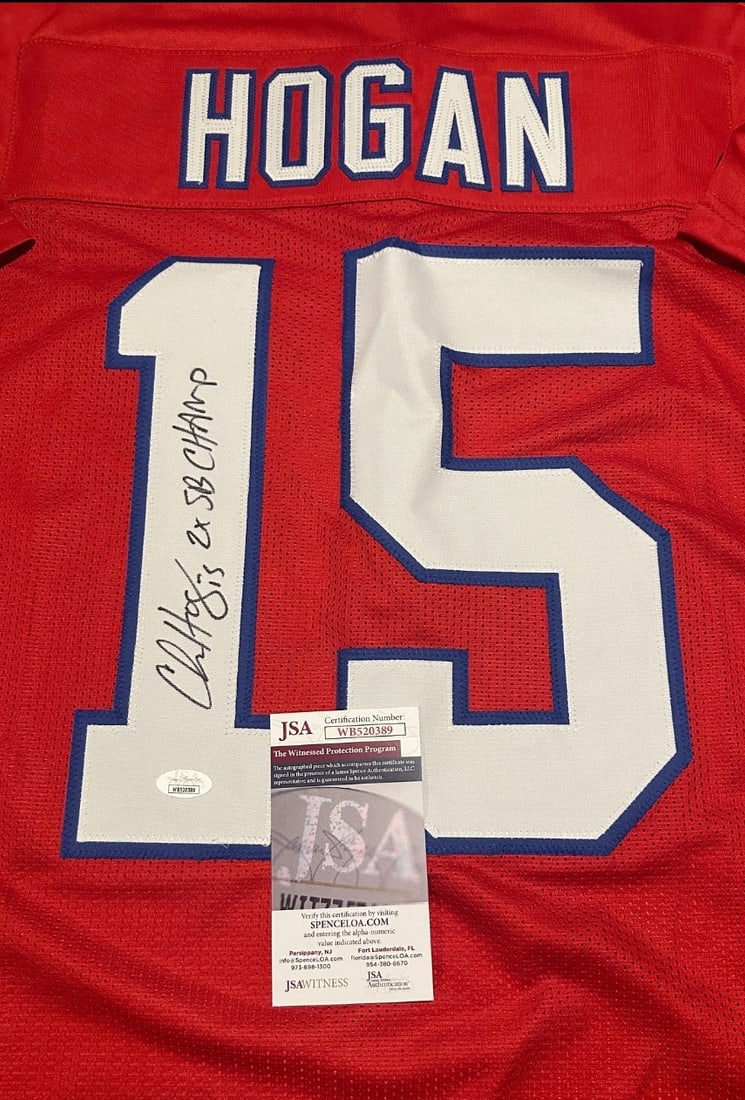 Chris Hogan New England Patriots Autographed & Insc Custom Football Jersey JSA coa - 2