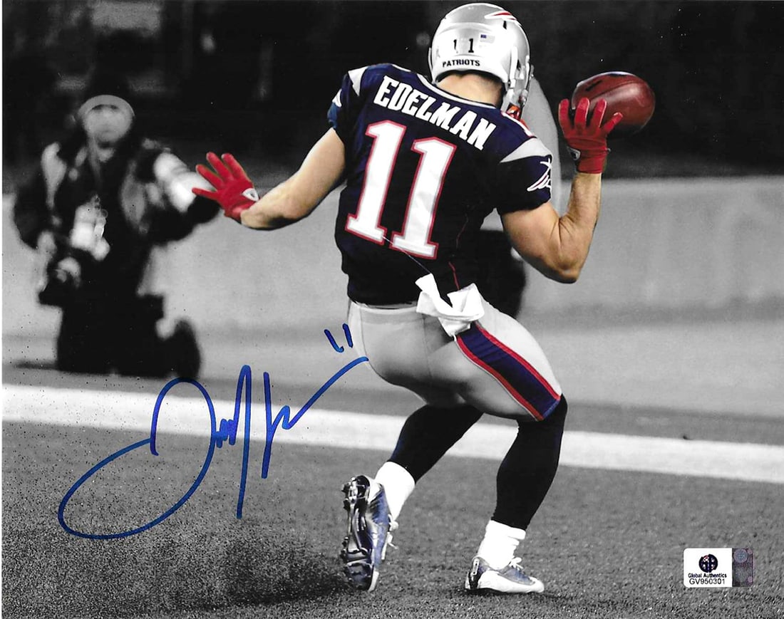 Julian Edelman New England Patriots Autographed 8x10 Photo coa (1 of 2)