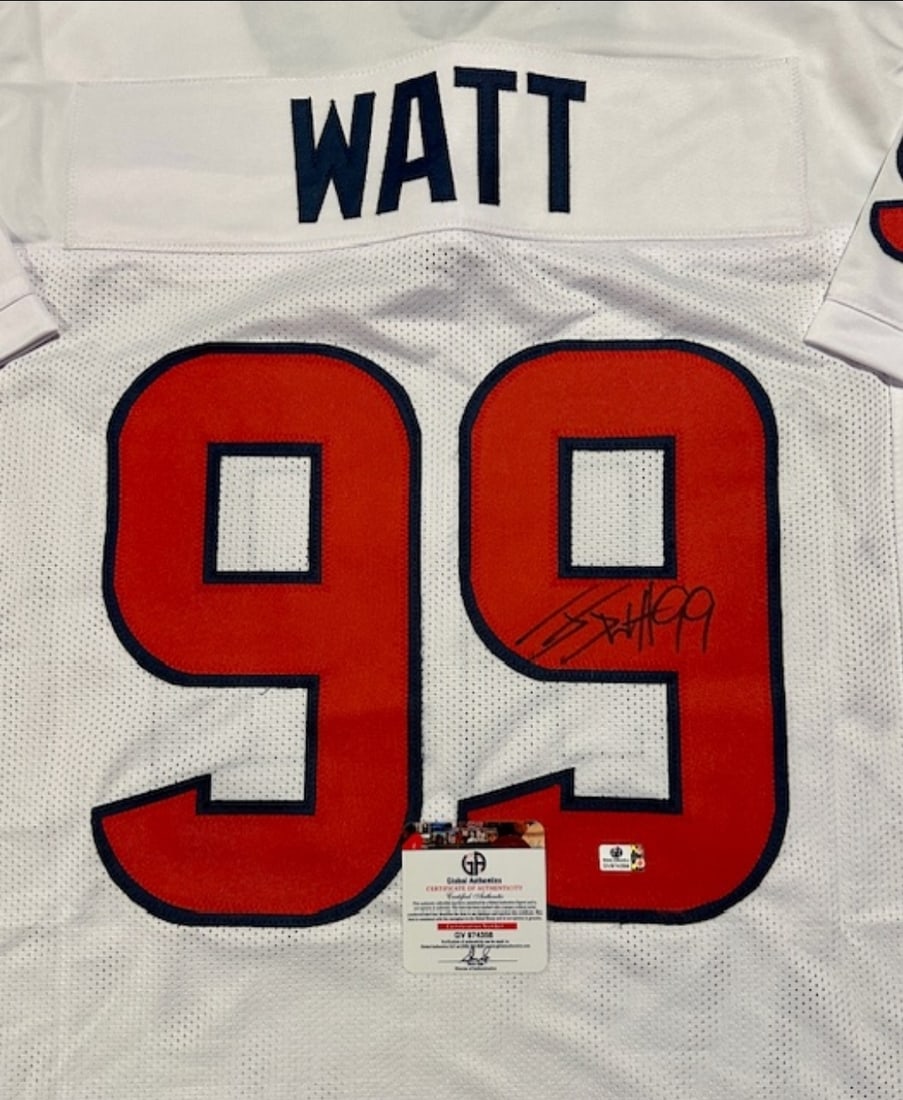 J.J. Watt Houston Texans Autographed Custom Football Jersey coa - 2