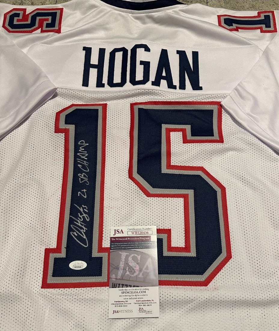 Chris Hogan New England Patriots Autographed & Insc Custom Football Jersey JSA coa - 2
