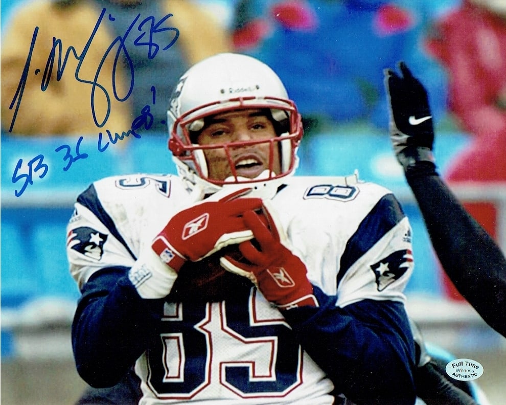Jermaine Wiggins New England Patriots Autographed & Ins 8x10 Photo coa: Jermaine Wiggins New England Patriots Autographed & Inscribed 8x10 Photo Full Time Authentics coa - Autograph Location may vary 