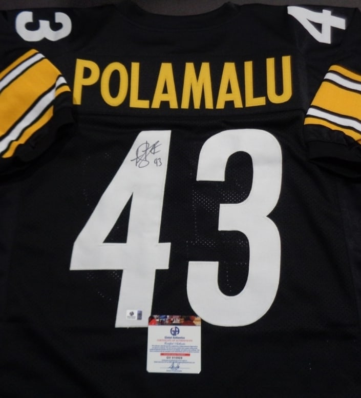 Troy Polamalu Pittsburgh Steelers Autographed Custom Football Jersey coa - 2