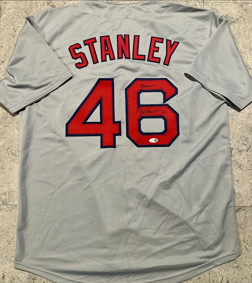 Bob Stanley Boston Red Sox Autographed Custom Baseball Style Jersey JSA coa: Bob Stanley Boston Red Sox Autographed Custom Baseball Style Jersey JSA Witnessed Hologram - THIS DOES NOT COME WITH A COA CARD! SCAN QR CODE TO VERIFY AUTHENTICITY! Autograph Location & coa # may