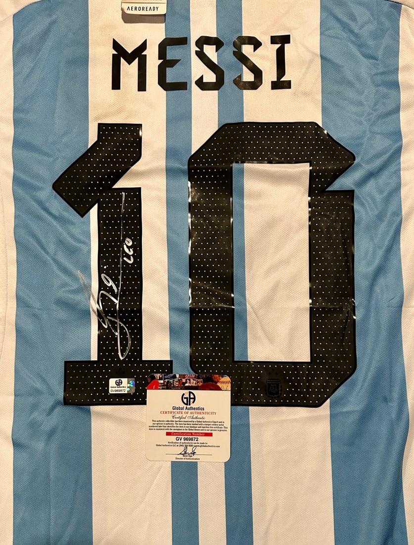Lionel Messi Argentina Autographed 2022 Adidas FIFA WORLD CUP Soccer Jersey LOA - 2