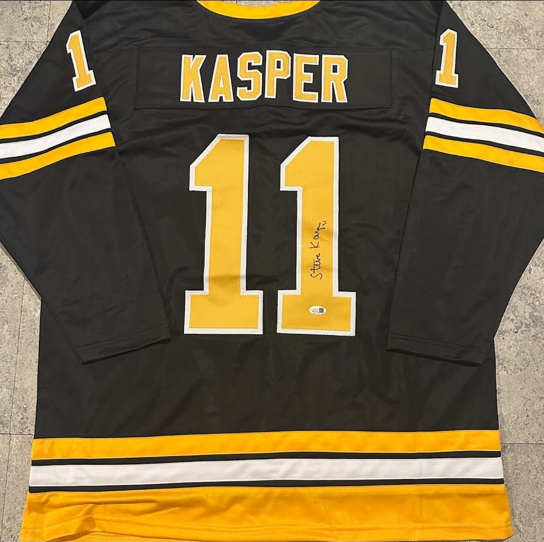 Steve Kasper Boston Bruins Autographed Custom Hockey Jersey JSA coa (1 of 3)