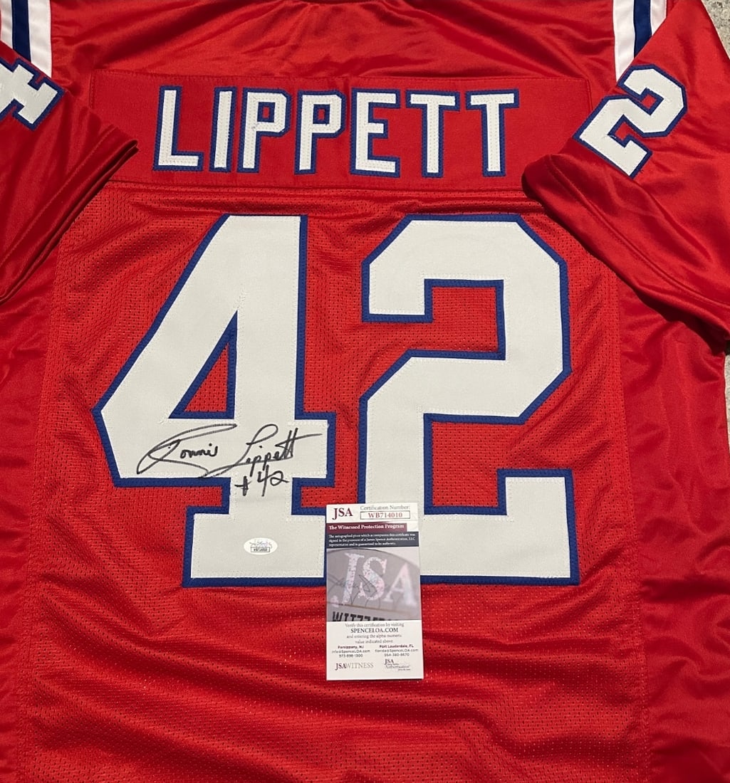 Ronnie Lippett New England Patriots Autographed Custom Football Jersey JSA coa - 2
