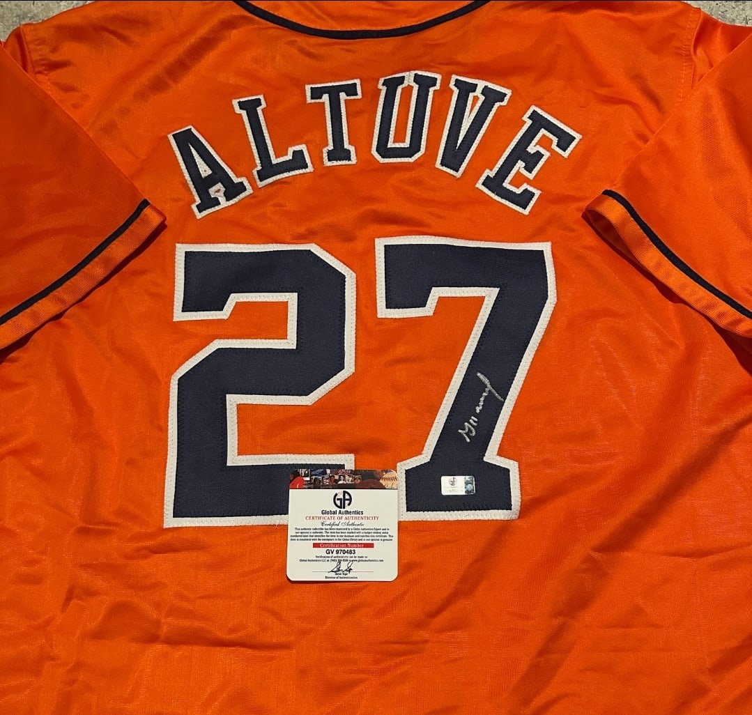 Jose Altuve Houston Astros Autographed Custom Baseball Jersey coa - 2