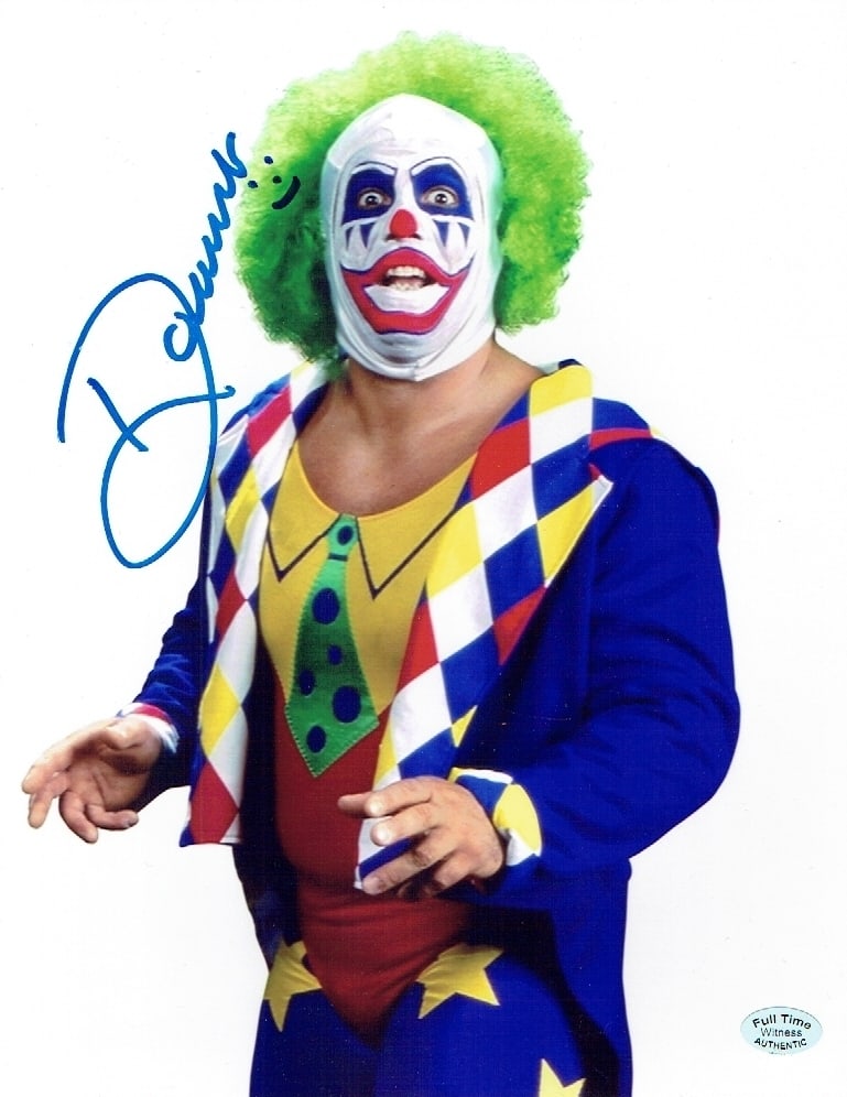 Doink the Clown (John Maloof) WWF/WWE Autographed 8x10 Photo coa: Doink the Clown (John Maloof) WWF/WWE Autographed 8x10 Photo Full Time coa (John Maloof portrayed Doink in the WWF after Osborne was Fired in late 1993) - Autograph Location may vary 