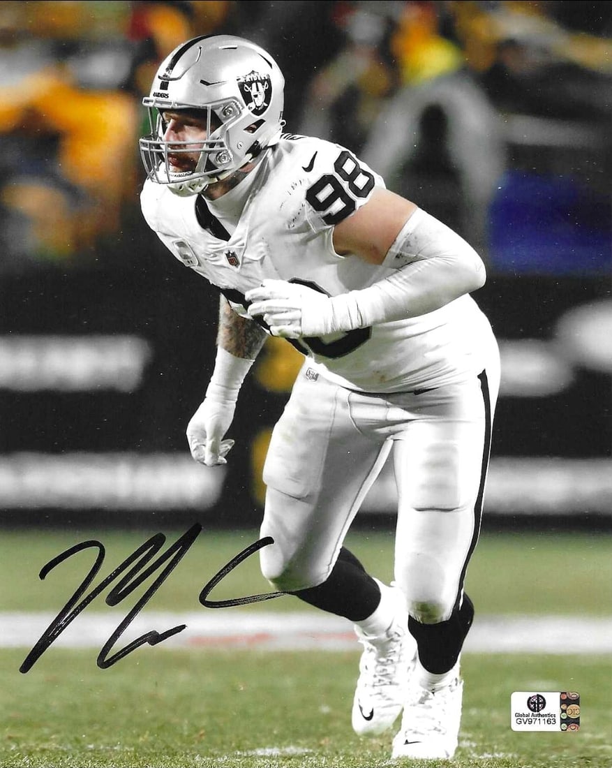 Maxx Crosby Las Vegas Raiders Autographed 8x10 Photo coa: Maxx Crosby Las Vegas Raiders Autographed 8x10 Photo GA coa - Autograph Location & coa # may vary 