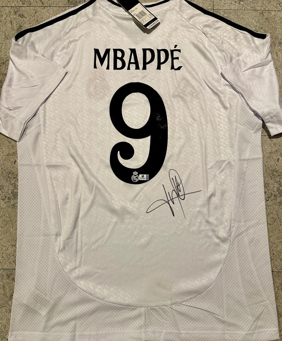 Kylian Mbappé Real Madrid Autographed 2024-25 Adidas Home Jersey coa (1 of 3)