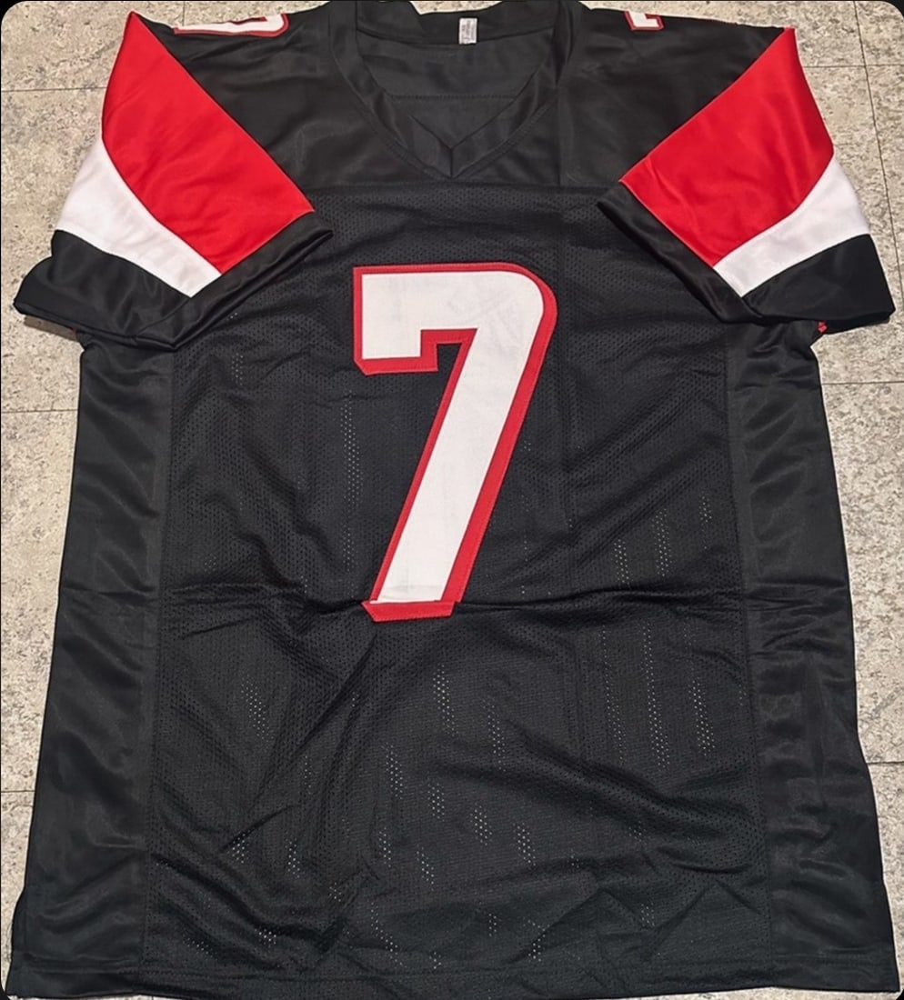 Michael Vick Atlanta Falcons Autographed Custom Black Football Style Jersey JSA coa - 3
