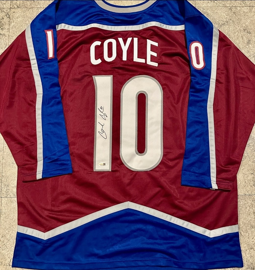 Charlie Coyle Colorado Avalanche Autographed Custom Red Hockey Jersey JSA coa (1 of 3)