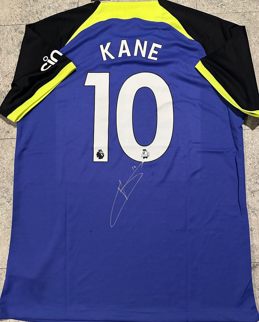 Harry Kane Autographed Tottenham Hotspur 2022-23 Nike Away Soccer Jersey with COA Included (1 of 3)