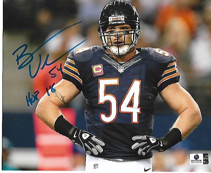 Brian Urlacher Signed 8x10 Chicago Bears Photo COA (1 of 2)