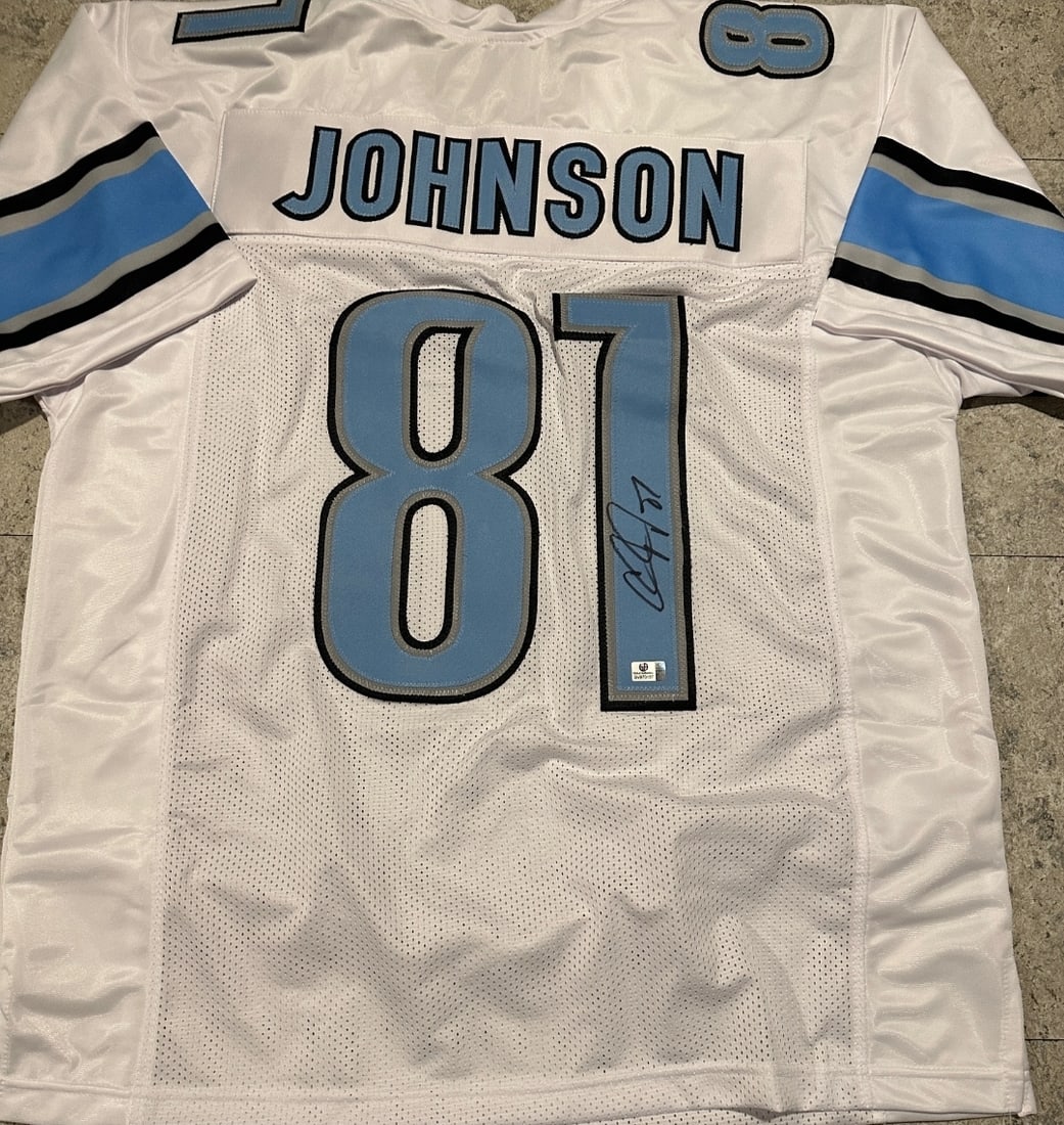 Calvin Johnson Signed Custom White Lions Jersey COA (1 of 3)