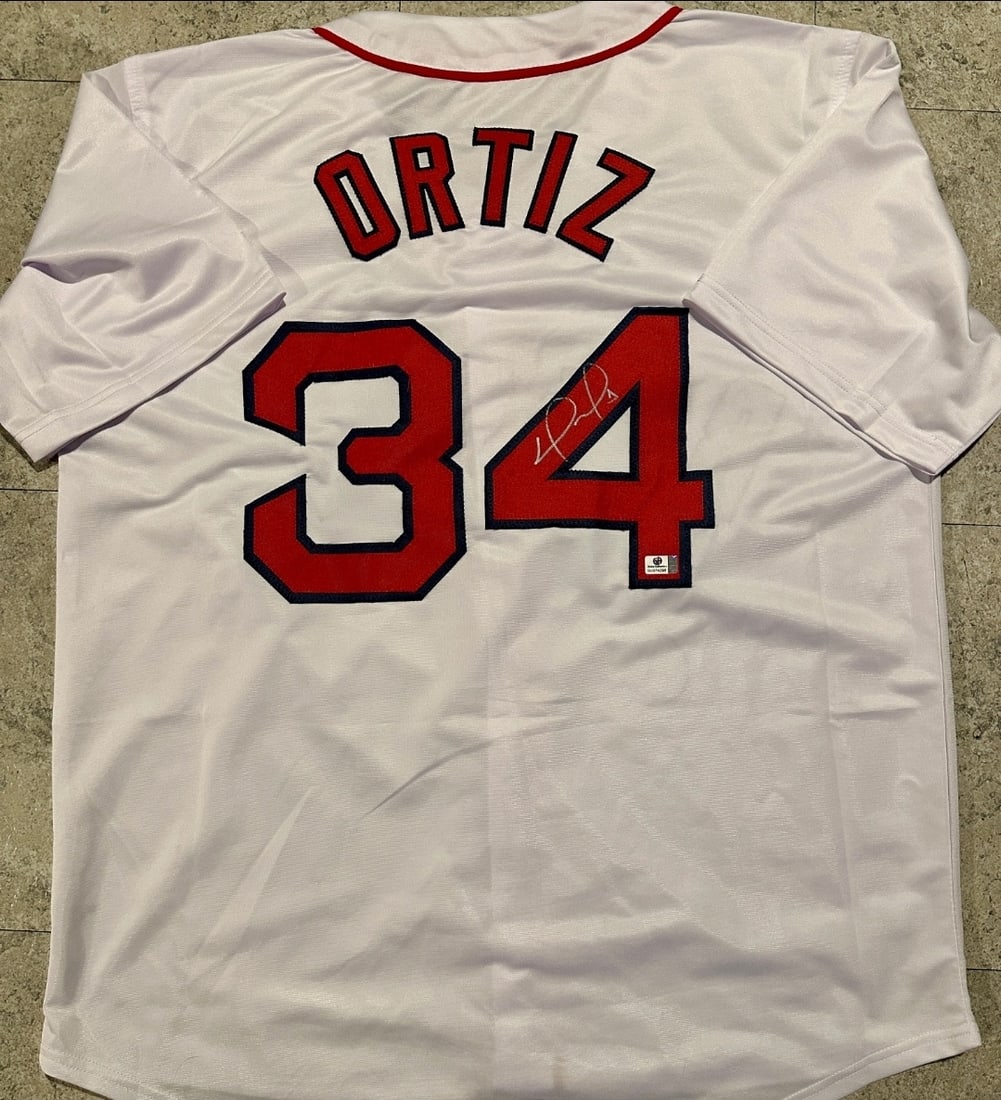 David Ortiz Signed Custom White Red Sox Jersey COA (1 of 3)