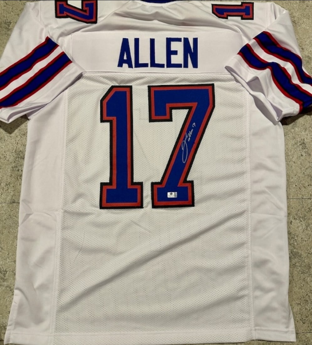 Josh Allen Signed Custom White Bills Jersey COA (1 of 3)
