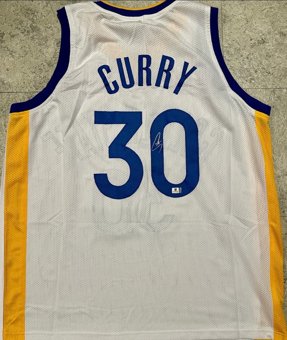 Stephen Curry Signed Custom White Warriors Jersey COA (1 of 3)