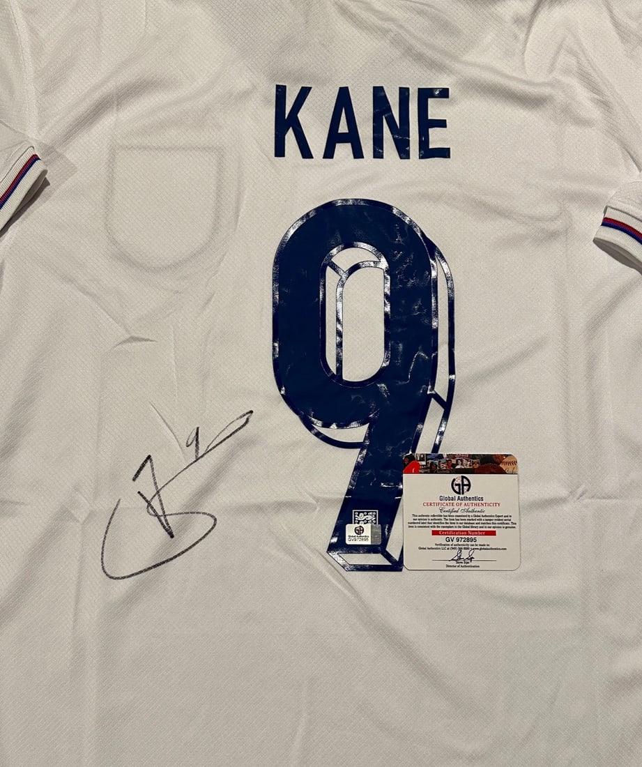 Harry Kane England National Team 2024 Nike Home Soccer Jersey coa - 2