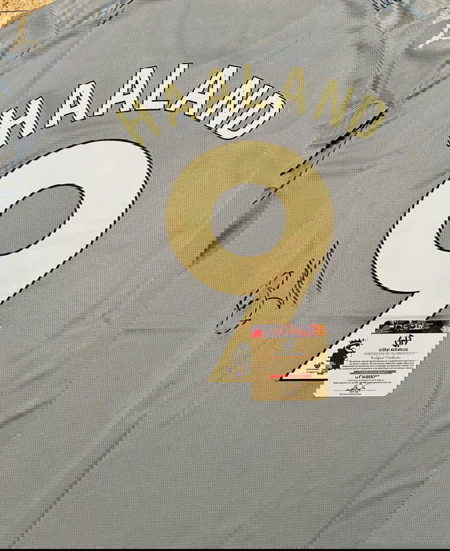Erling Haaland Manchester City Autographed Home 2023-24 Puma Soccer Jersey coa - 2