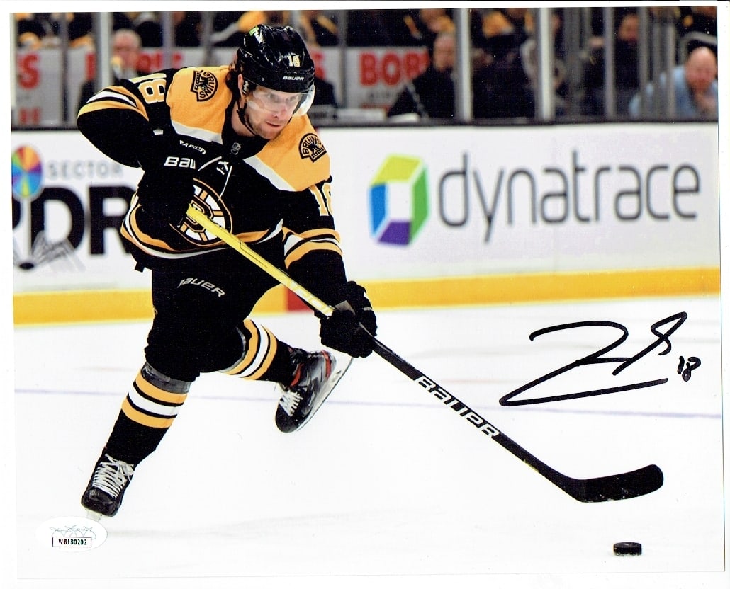 Autographed Pavel Zacha Boston Bruins 8x10 Photo JSA coa: Autographed Pavel Zacha Boston Bruins 8x10 Photo JSA Witnessed coa - Autograph Location & coa # may vary 