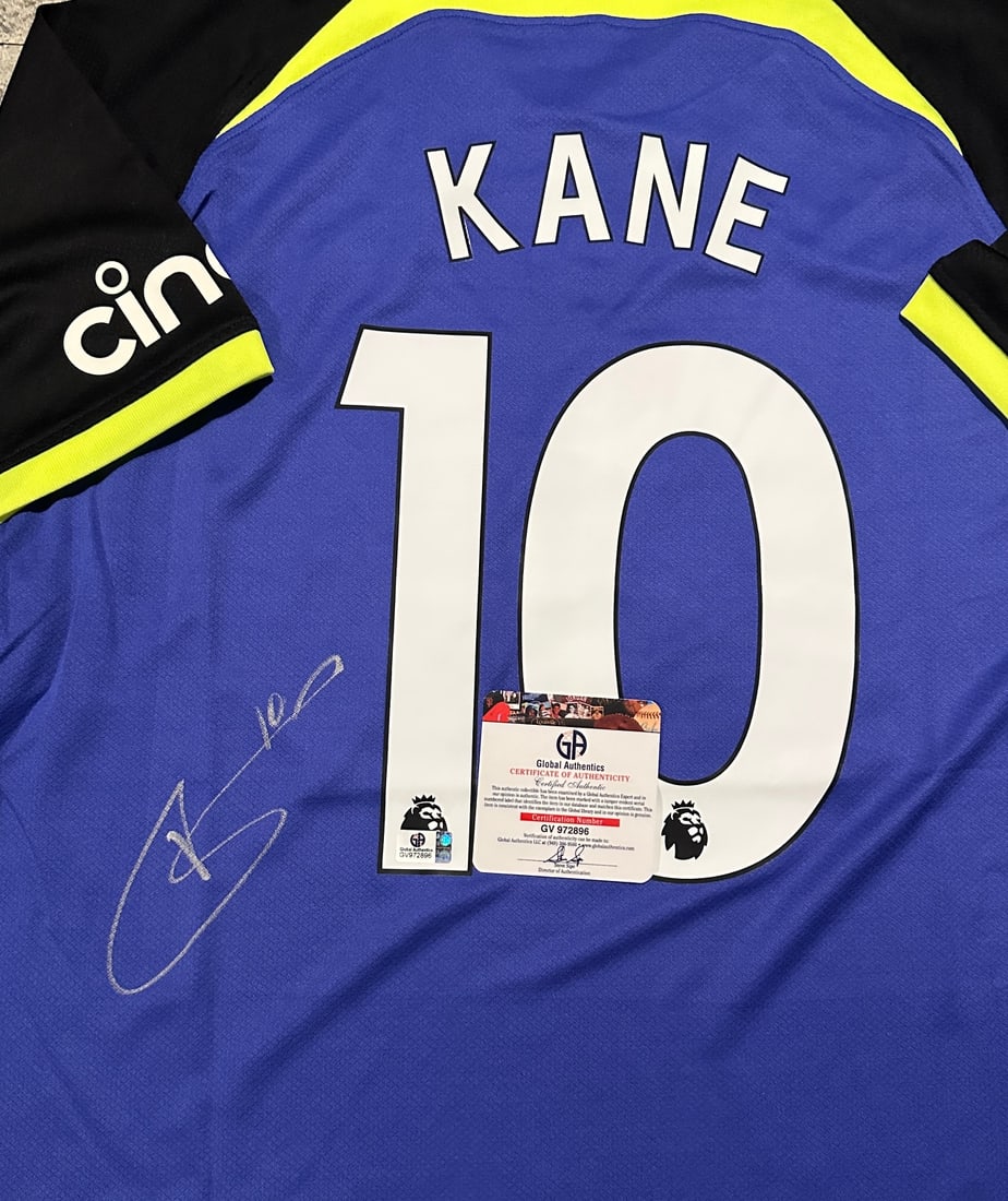 Autographed Harry Kane Tottenham Hotspur 2022-23 Nike Third Soccer Jersey COA - 2