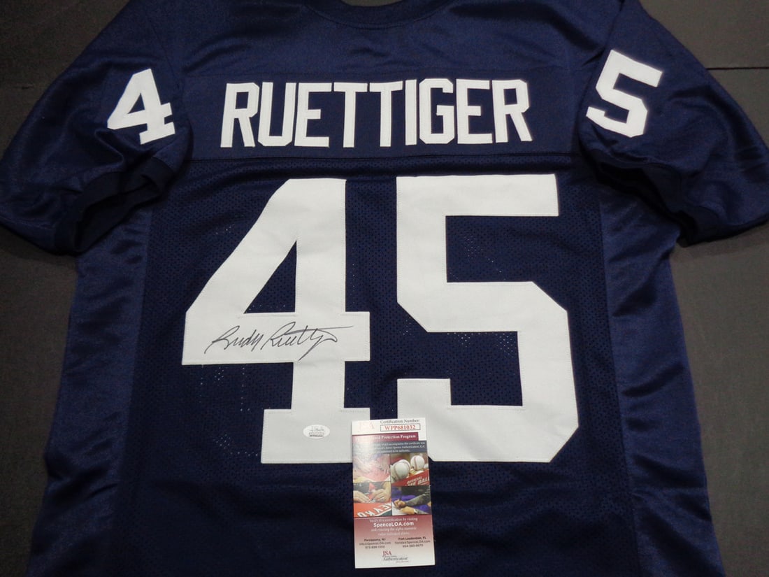 Autographed Rudy Ruettiger Notre Dame Custom Football Jersey JSA COA - 2