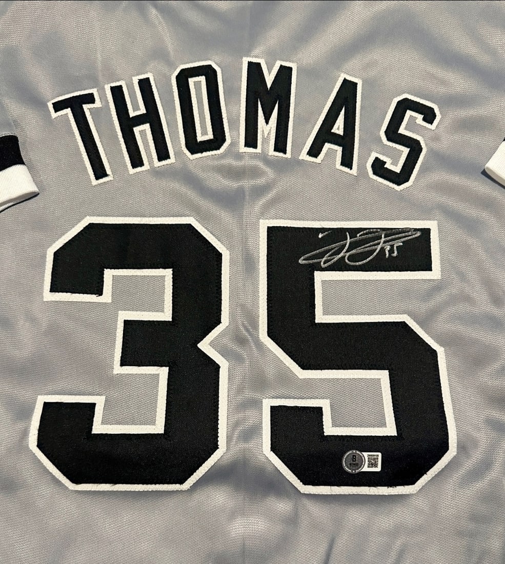 Autographed Frank Thomas White Sox Custom Baseball Jersey BECKETT HOLOGRAM - 2