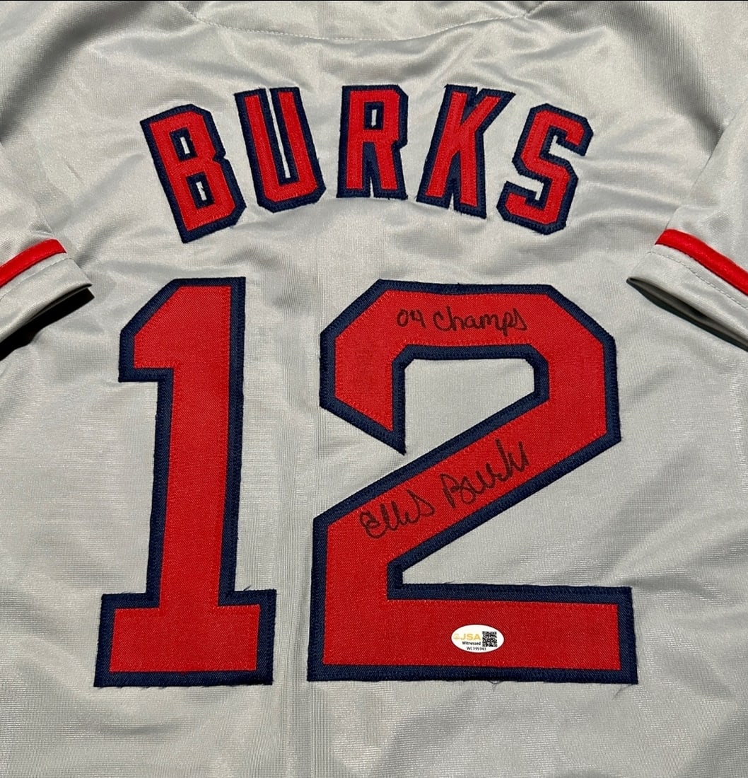 Autographed & Inscribed Ellis Burks Red Sox Custom Baseball Jersey JSA HOLOGRAM - 2