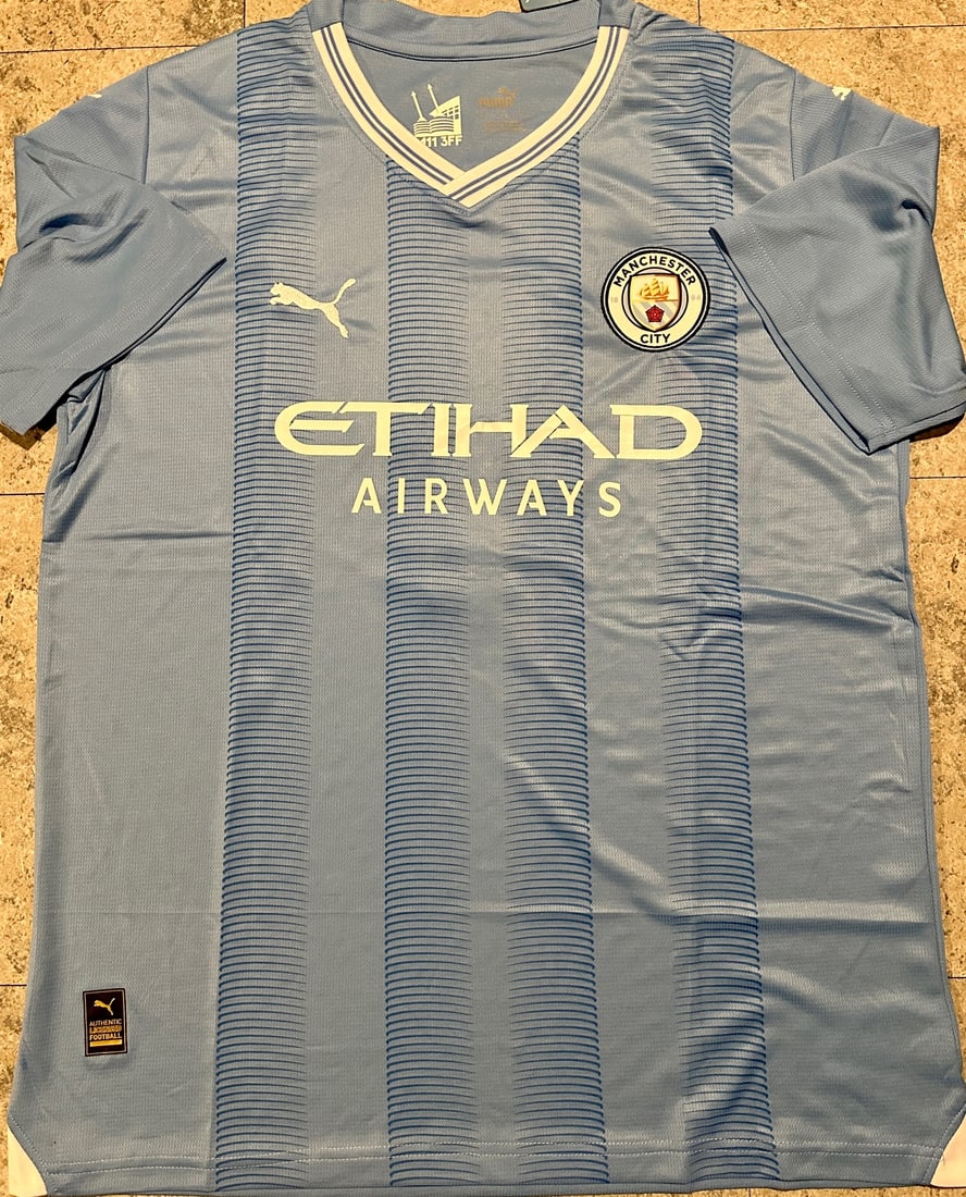 Autographed Erling Haaland Manchester City 2023-24 Puma Home Soccer Jersey COA - 3