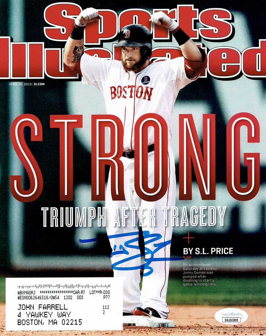 Autographed Jonny Gomes Boston Red Sox 8x10 Photo JSA coa: Autographed Jonny Gomes Boston Red Sox 8x10 Photo JSA Witnessed coa - Autograph Location & coa # may vary 