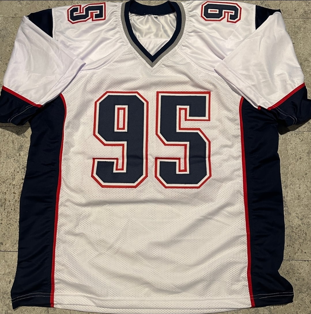 Autographed Tully Banta-Cain Patriots Custom Football Jersey JSA COA - 3